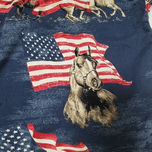 Bit & Bridle Patriotic Horseman Men's Short Sleeve Shirt size Medium - Picture 5 of 8